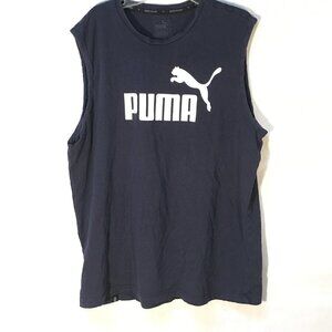 PUMA Blue Activewear Athletic Workout Tank Top Tee T Shirt